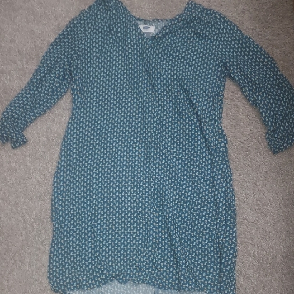 4/$18 Bohemian Teal Patterned Dress